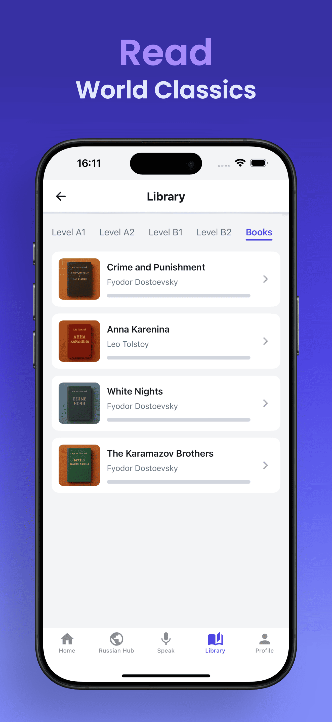 Reading classic literature in Russian