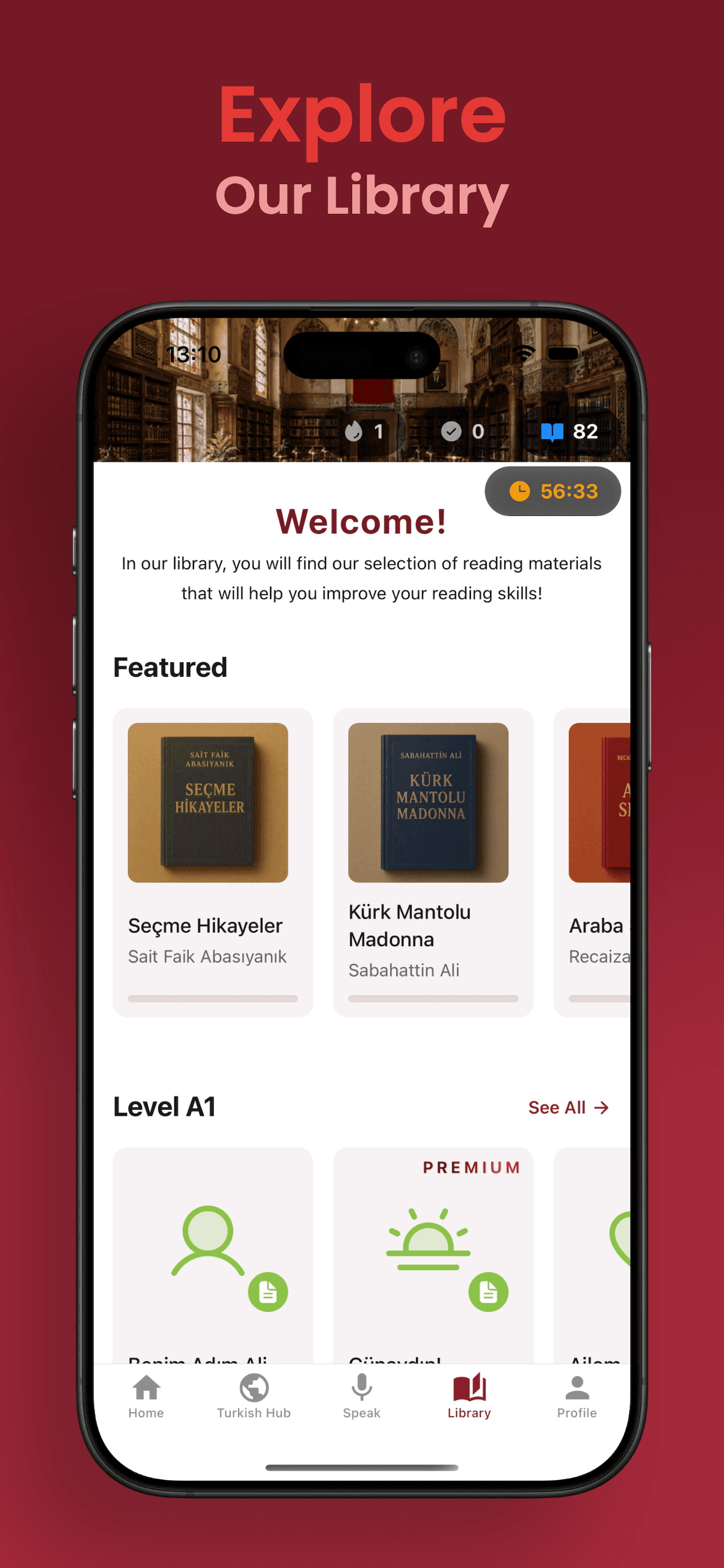 Library screen