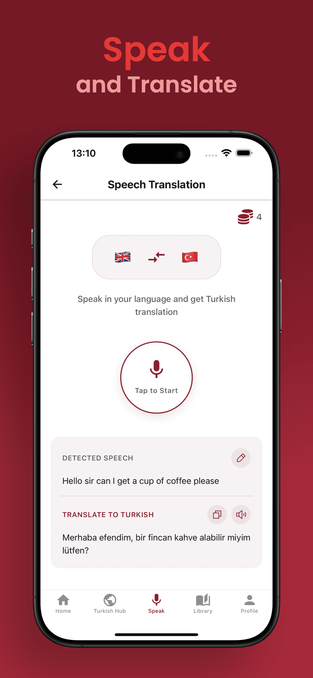 Speech translation feature