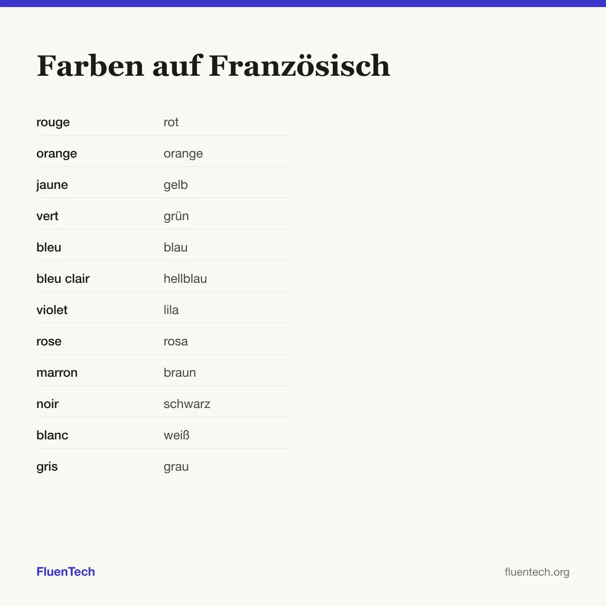 Farben auf Französisch: rouge (rot)