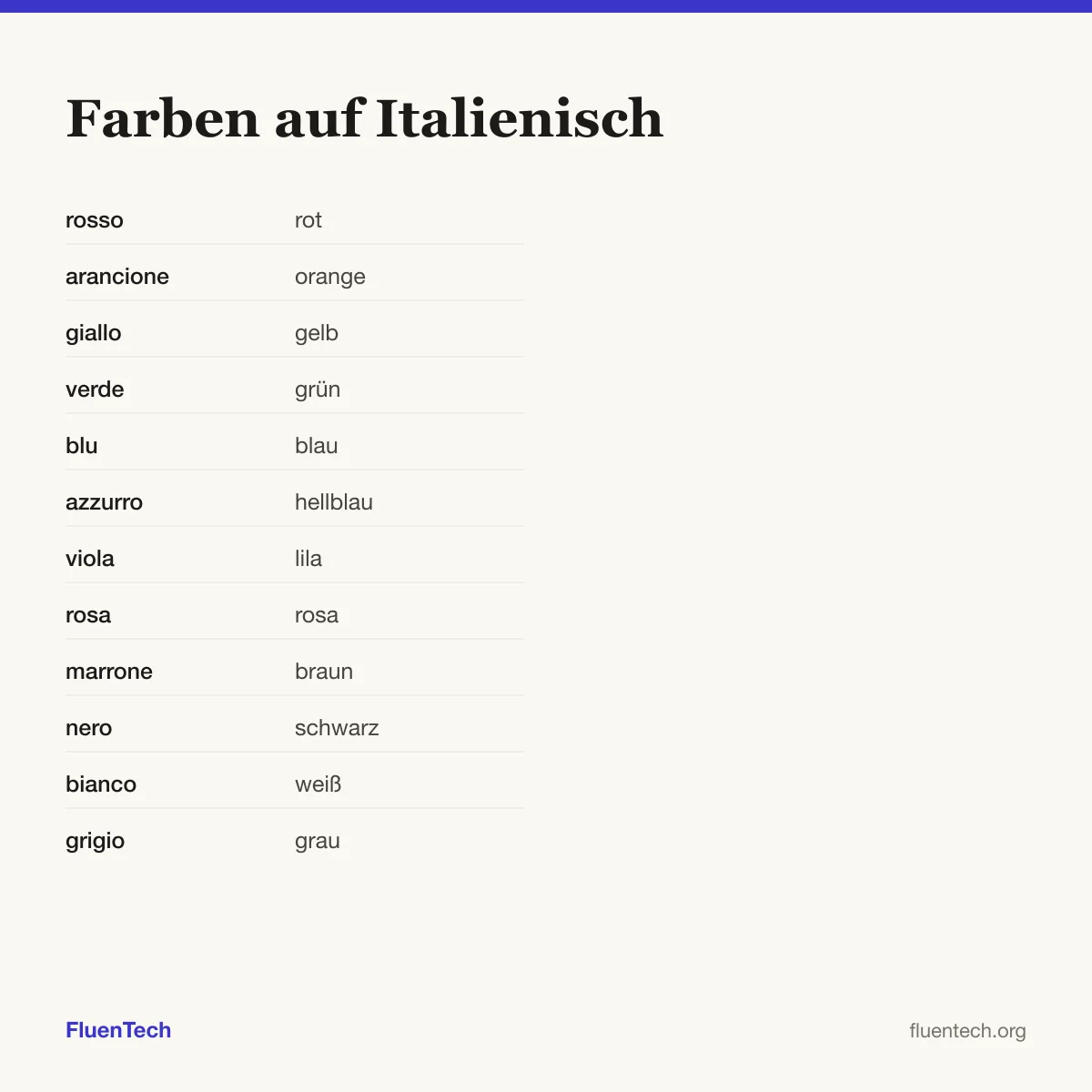 Farben auf Italienisch: rosso (rot)