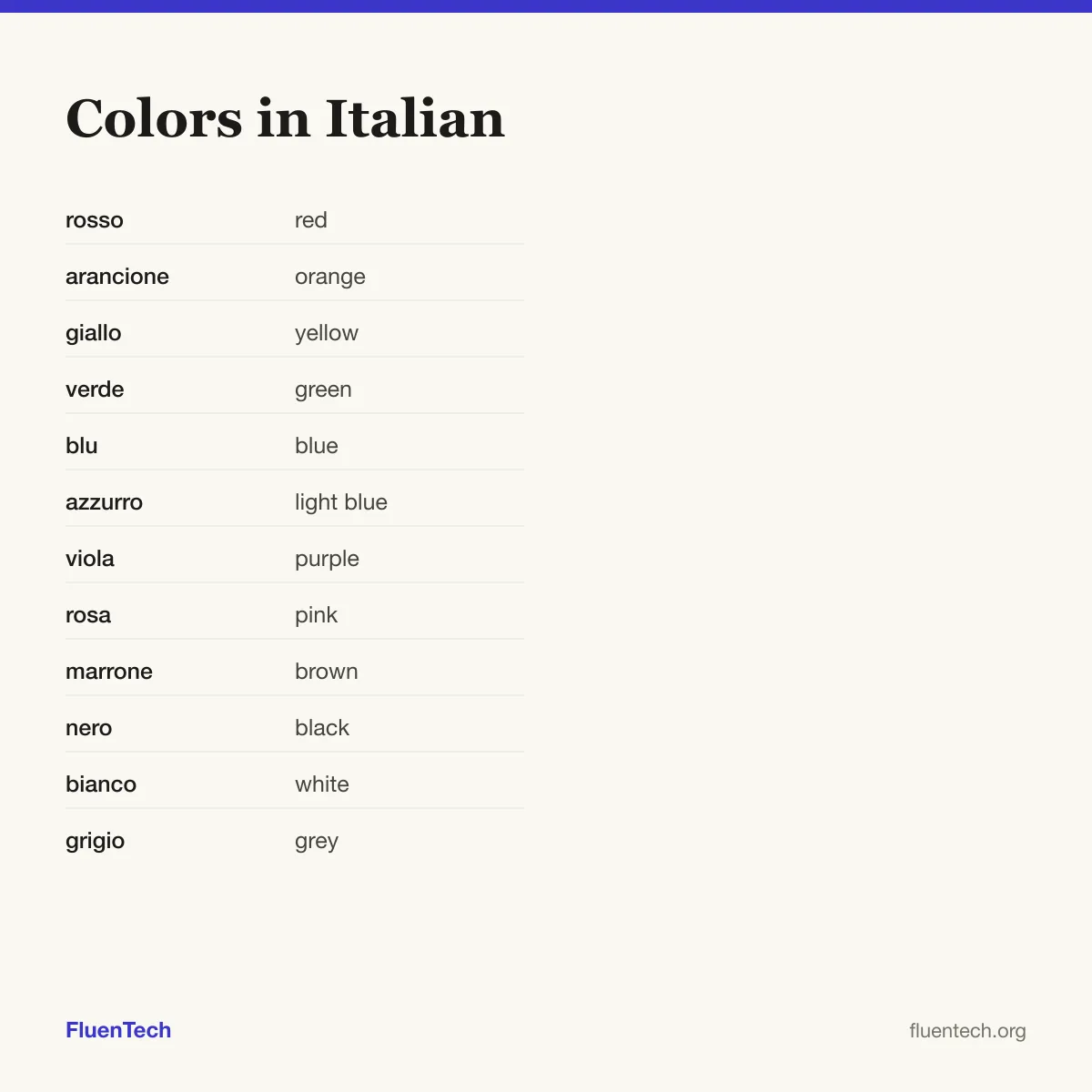 Colors in Italian: rosso (red)