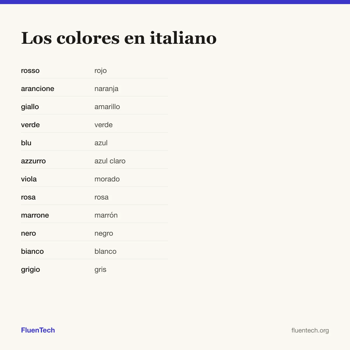 Los colores en italiano: rosso (rojo)