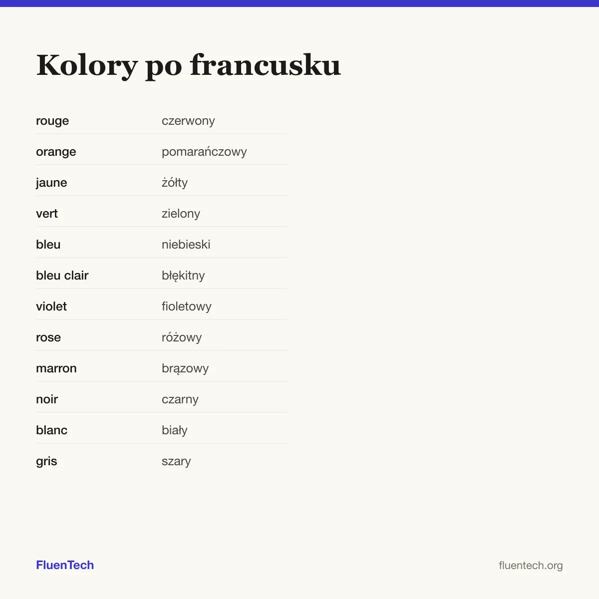 Kolory po francusku: rouge (czerwony)