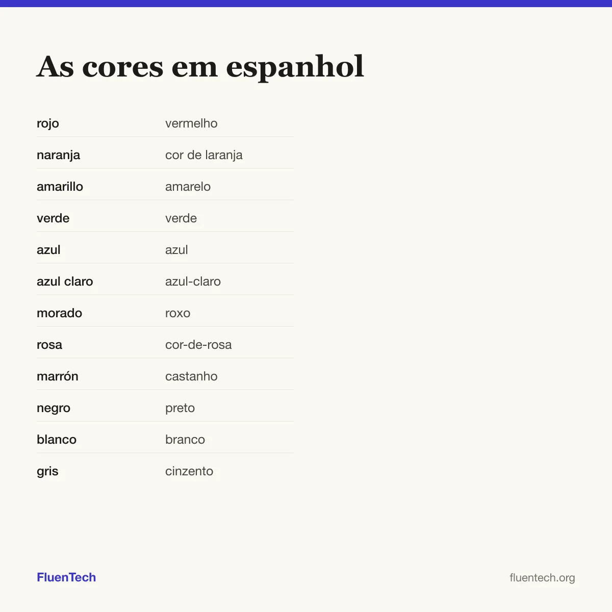 As cores em espanhol: rojo (vermelho)